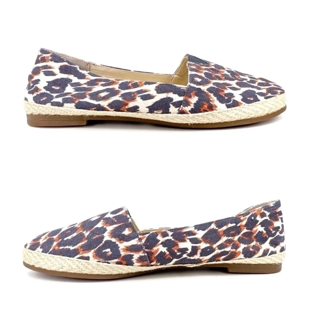 Sole Society Shoes “Xander” Leopard Print Espadrille Flats Women’s Size 7.5 New